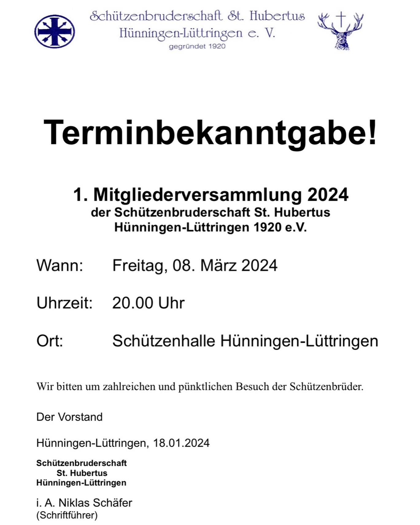 1. Mitgliederversammlung 2024
