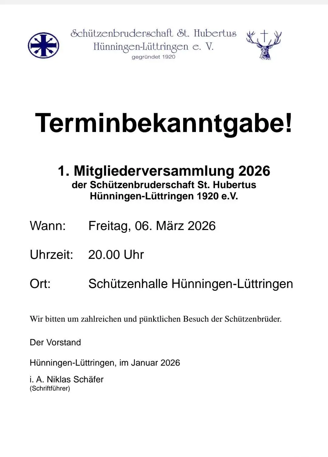 1. Mitgliederversammlung 2026